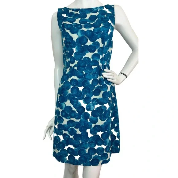 Anthropologie Tabitha Dress Women Size 6 Blue V-Back Sheath Lined Sleeveless EUC - Picture 7 of 10